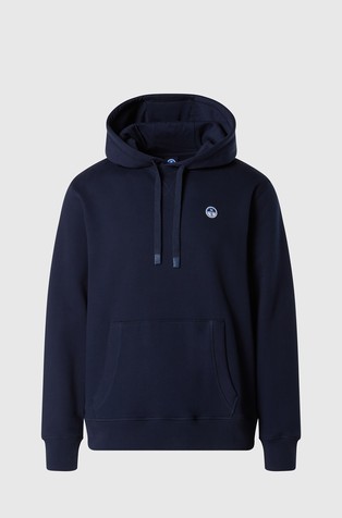 Cotton hoodie with logo patch