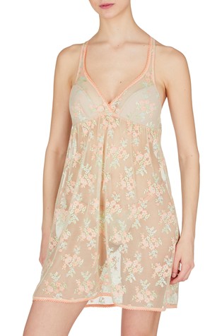 Floral lace babydoll and thong set