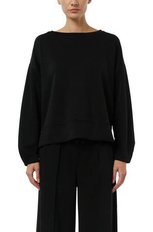 Pulover iz mehke scuba tkanine z gubo na rokavu