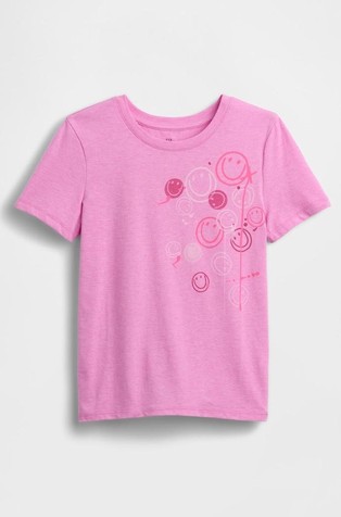 Majica s kratkimi rokavi in potiskom za deklice