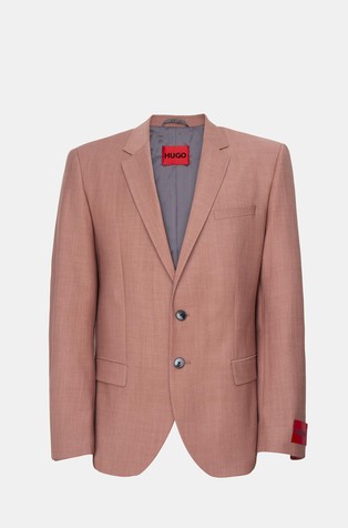 Slim-fit jacket in super-flex wool-blend fabric