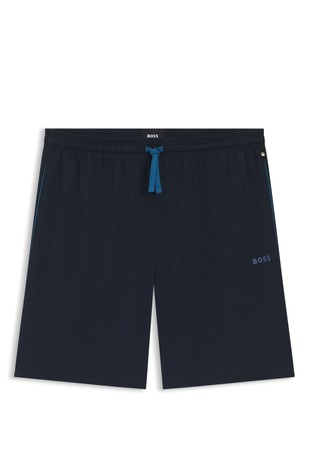 Bombažne kratke hlače z zatezno vrvico in vezenim logotipom