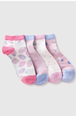 Four pairs of patterned short socks