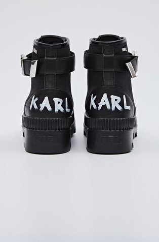 KARL LAGERFELD Trekka II gležnjarji s paščkom in zaponko Črna - Black 5