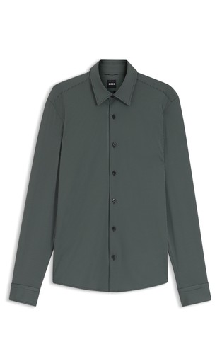 Slim fit srajca iz vzorčastega jerseya