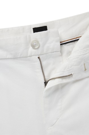 HUGO BOSS Slim-fit shorts in stretch-cotton twill White 2