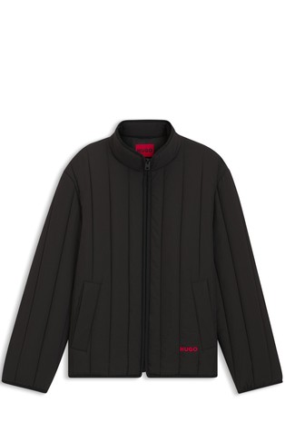 Prešita jakna z logo detajlom