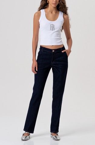 Chino jeans hlače s temno spranim videzom