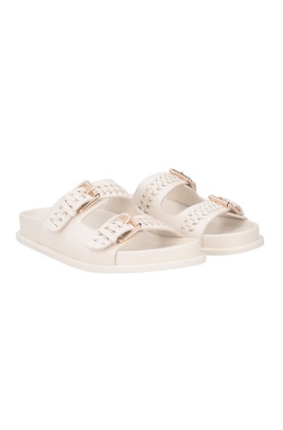 TOSCA BLU Tansy Leather Slides Ivory 2