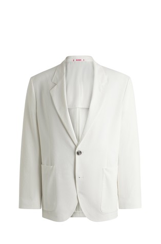 Slim fit suknjič iz tkanine z zmečkanim videzom