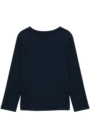 S.OLIVER Majica z majhnim potiskom Modra - Dark Blue 2