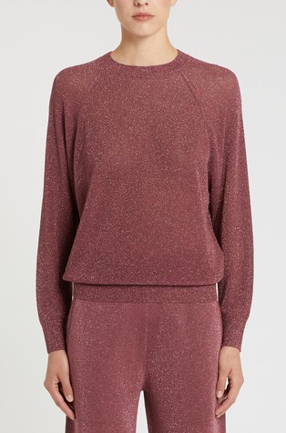 Viscose-blend sweater with glittery yarns