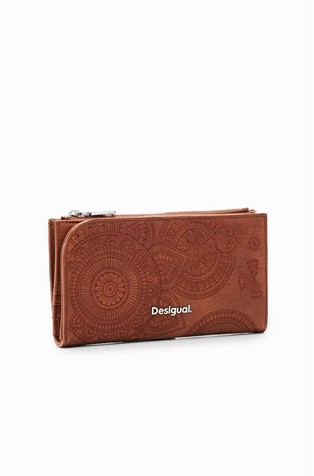 DESIGUAL Velika izvezena denarnica Rjava - Brown 2