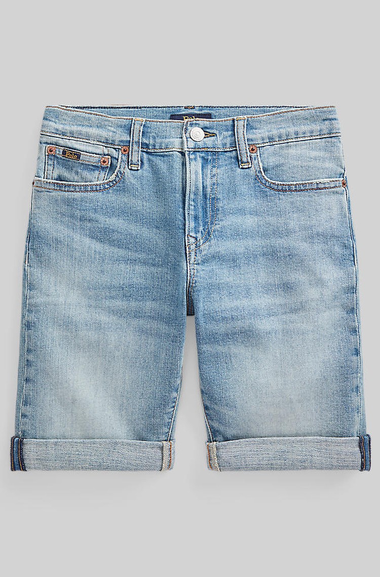 RALPH LAUREN Sullivan slim fit elastične denim kratke hlače Modra - Blue 