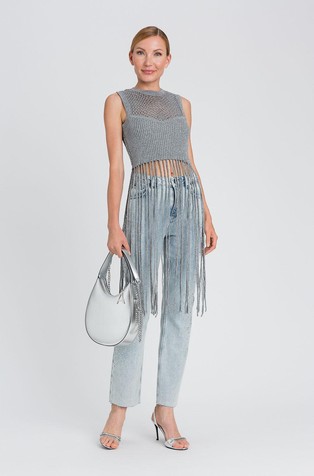 Slim fit jeans with rhinestones