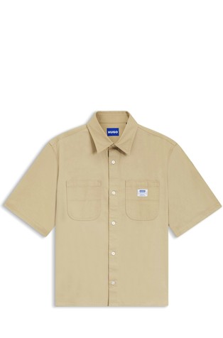 Oversized fit bombažna srajca z žepoma