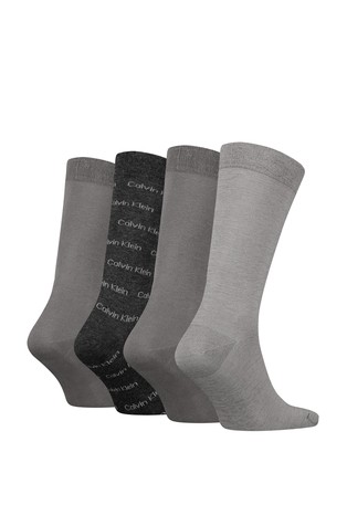 CALVIN KLEIN Paket 4 parov nogavic v darilni škatli Siva - Grey-Black 2