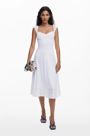 Embroidered midi dress
