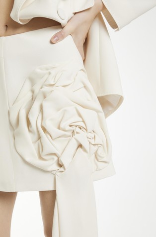 MARELLA Marella x Emily Ratajkowski mini krilo Bela - White 3