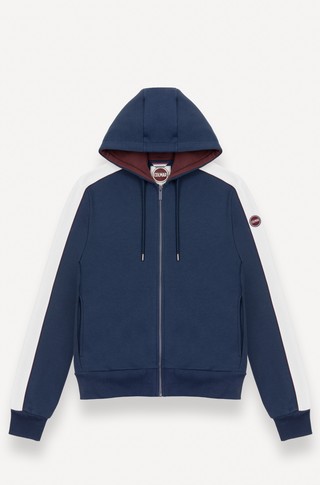 Cotton-blend zip-thru hoodie