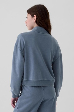 GAP Kids Vintage Soft Half-Zip Cropped Pullover Bainbridge Blue 2
