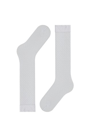 FALKE Tessellating 25 DEN Women Knee-high Socks White 5