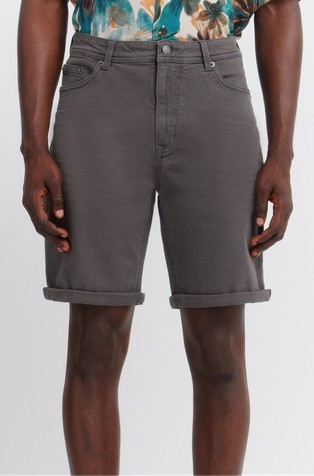 Washed 5-pocket slim fit Bermuda shorts