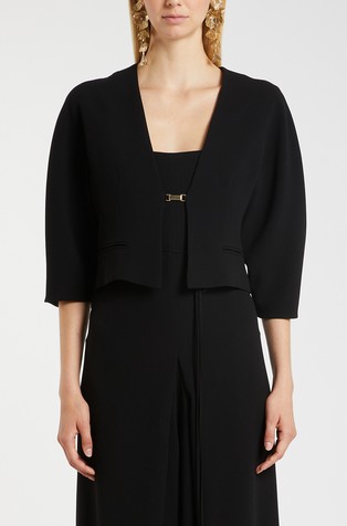 Collarless blazer with 3/4 sleeves
