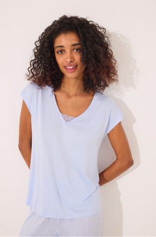 WOMEN'SECRET Viscose 7/8 pyjamas with short sleeves Blue 3