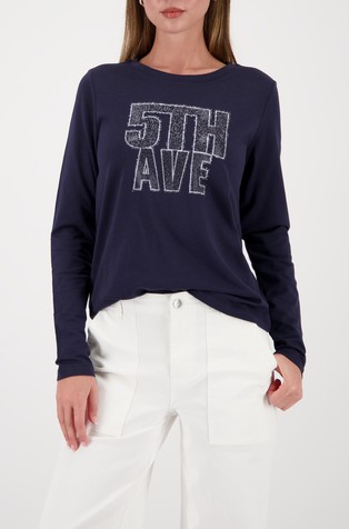 Majica z dolgimi rokavi in okrasnimi kamenčki