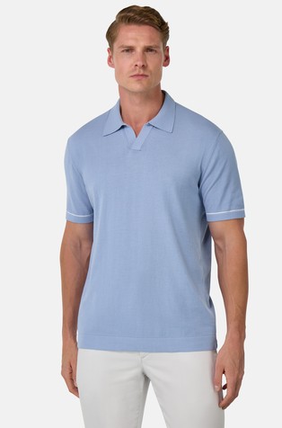 Cotton Crêpe Knit Polo Shirt