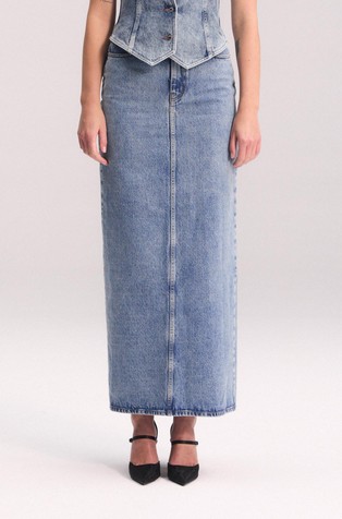 Izakova x lunilou Noble Maxi Denim skirt