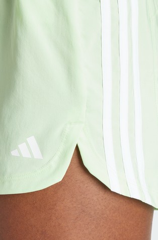 ADIDAS Pacer Training 3-Stripes kratke hlače z visokim pasom Zelena - Green 4