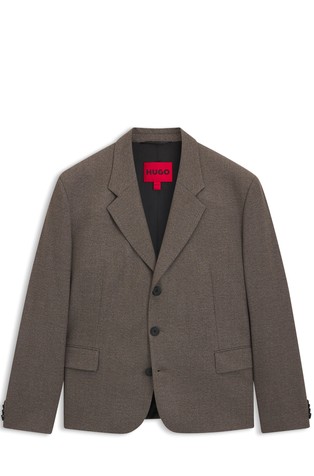 Modern fit suit jacket in mouliné twill