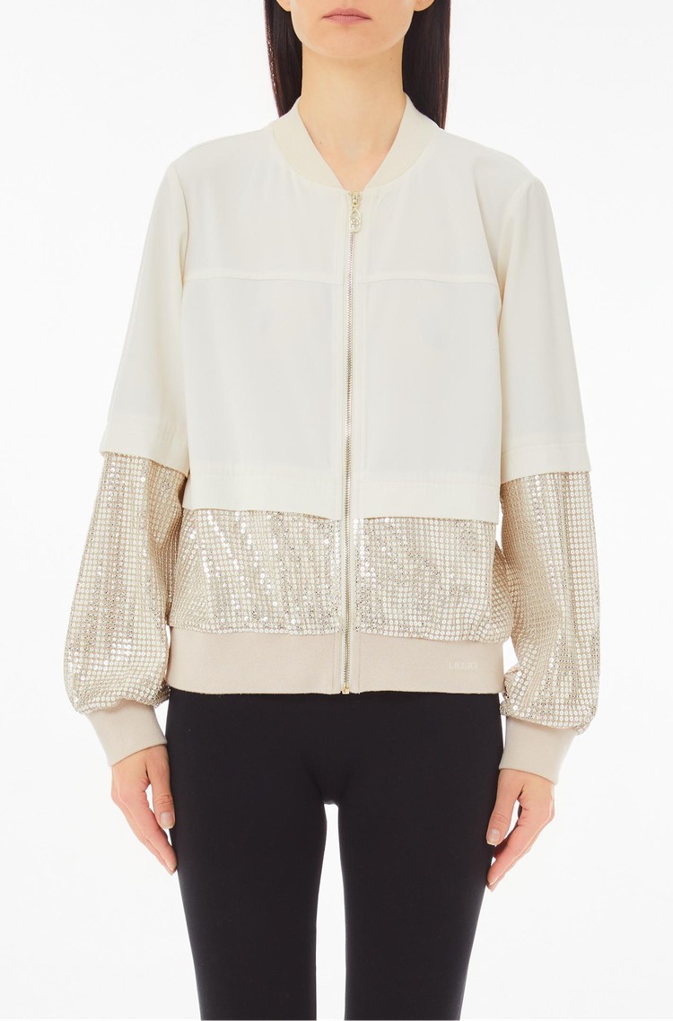 LIU JO Jacket with sequins Milk 