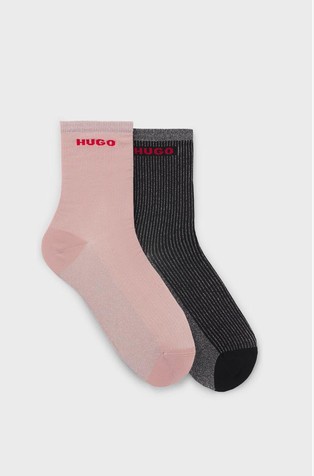 Two-pack of short-length socks with logo details