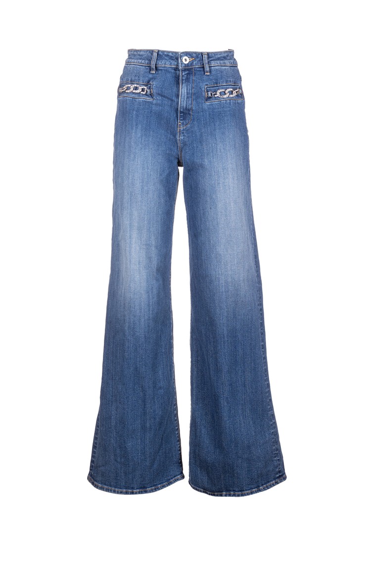 FRACOMINA Jeans flare made in denim with middle wash Blue 