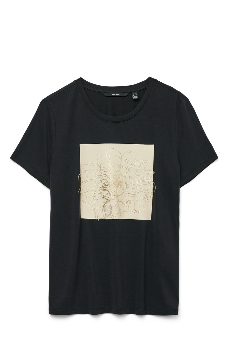 VERO MODA VMSMILLA relaxed fit T-shirt in viscose-blend Black 
