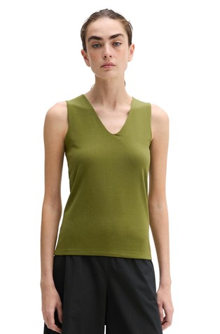 Sleeveless top in stretch jersey
