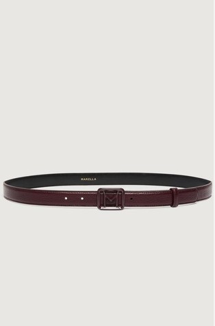 M-buckle leather belt