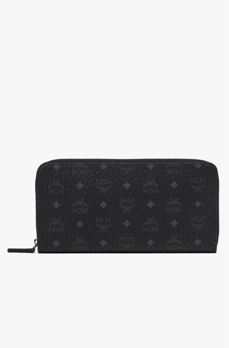 MCM Monogram denarnica z zadrgo Črna - Black 