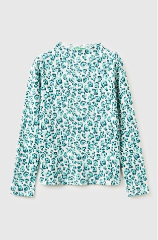 Mock neck t-shirt with print