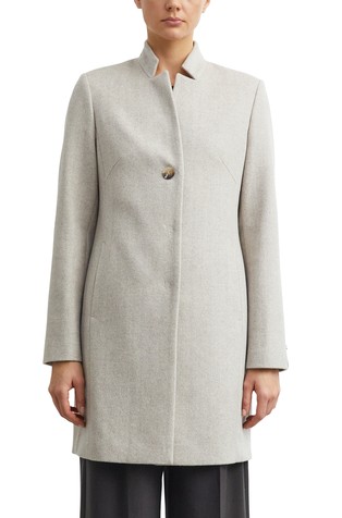 Fitted blazer coat with a subtle herringbone pattern