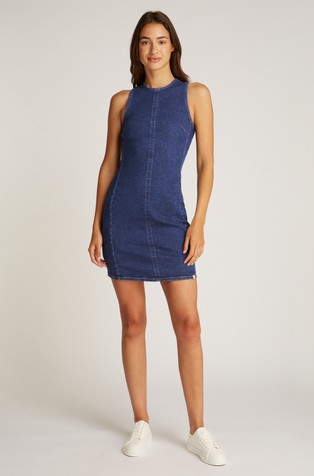 Mini Sleeveless Denim Dress