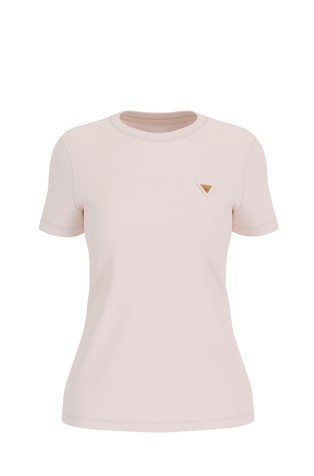 Stretch cotton T-shirt with small triangle logo