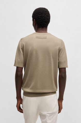 HUGO BOSS Regular fit pletena majica Rjava - Brown 2