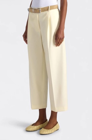 Wool gabardine cropped trousers