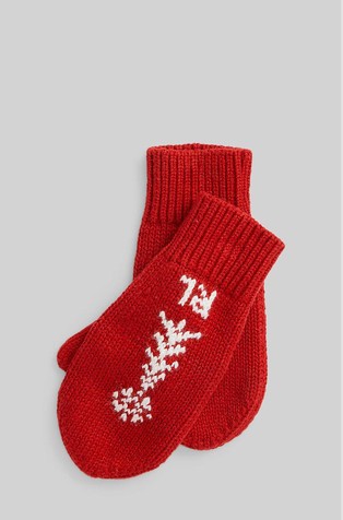 Logo cotton-blend mitten