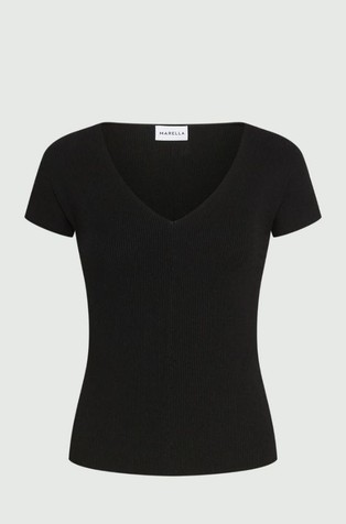 Rib-knit viscose-blend tee