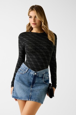 Rhinestones 4G logo bodysuit